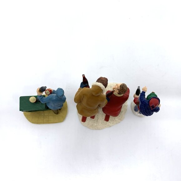 3 Coca-Cola Main Street Collection Figurines Coke Vendor Skiers Father Son Vtg - Picture 9 of 9